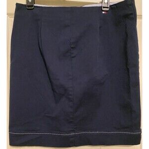 Vintage Tommy Hilfiger Cotton Stretch Navy Blue Pencil Straight Mini Skirt 12